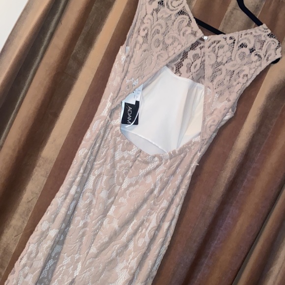 Betsy & Adam Dress Bohemian Boho Gown Lace Bridal Prom Wedding Formal Size 14 - Picture 7 of 12